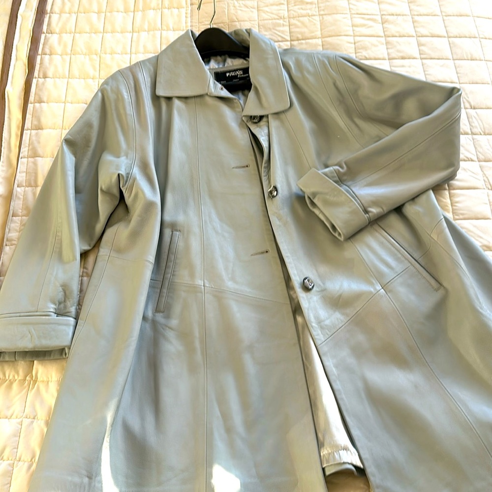 Women’s leather swing coat